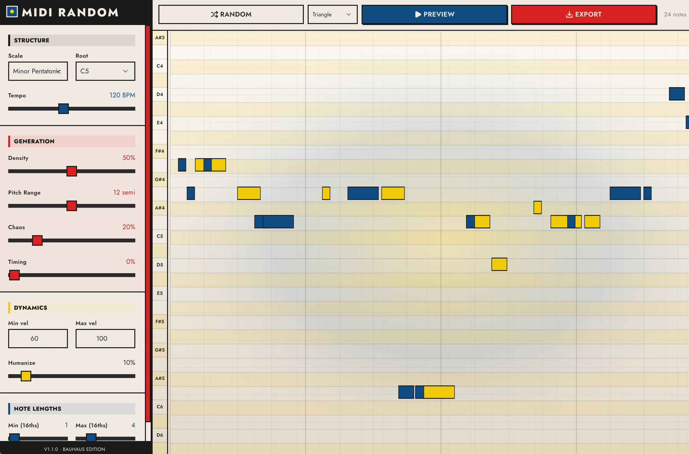 MIDI randomizer website